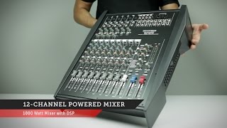 12 Channel Powered Mixer  Monoprice Quick Look [upl. by Elleinet]