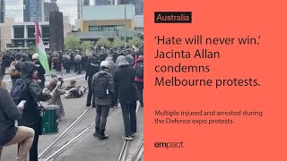 Hate will never win Jacinta Allan condemns Melbourne protests australia protest gaza [upl. by Elwina132]