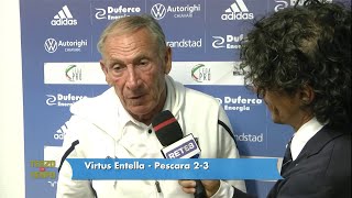 Virtus Entella  Pescara 23 Zeman quotFoggia Credo non tifino per mequot [upl. by Mechelle]