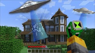 SCARY ALIENS APPEAR IN MY HOUSE IN MINECRAFT  Minecraft Mods [upl. by Jevon]