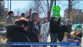 Fayetteville antiwar protest adds to postairstrike response KNWA [upl. by Darin]