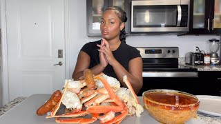 SEAFOOD BOIL MUKBANG  Working For the DEVIL [upl. by Amaras]