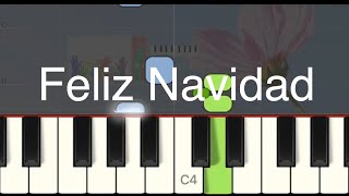 José Feliciano  Feliz Navidad  Easy piano tuto [upl. by Niwrehs]