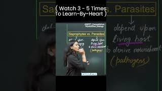 Basic Difference Between quot Saprophytes amp Parasites quot With QuickShot Biology  Poonam  shortsneet [upl. by Ratep]