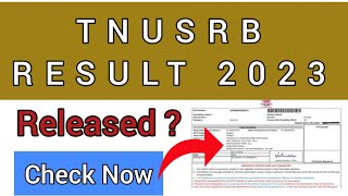 TNUSRB Result 2023  How To Check TNUSRB 2023 Result [upl. by Shedd]