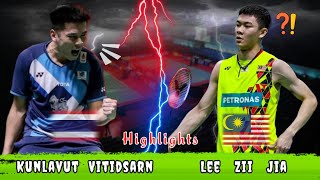 Highlights 🔴 Lee Zii Jia MALAYSIA vs THAILAND Kunlavut Vitidsarn Badminton Mens Singles [upl. by Hilten]