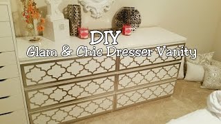 DIY Glam amp Chic Dresser Vanity MsAppQueen [upl. by Enyawad161]