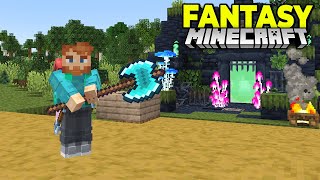 Lets Build a STARTER BASE  Fantasy Minecraft Modded SMP Survival [upl. by Leirvag126]