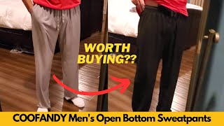 Worth It COOFANDY Mens Open Bottom Sweatpants Casual Yoga Pants Lightweight Lounge Pants w Pockets [upl. by Enigroeg]