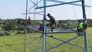 Construction of the HarkuSindi 330110 kV power line  English Video [upl. by Aniretake927]