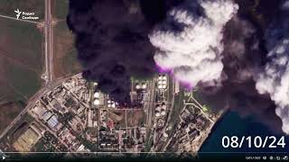 Satellite Imagery of Feodosia Oil Facility After ATACMS Fire Spreads to More Oil Tanks [upl. by Delly]