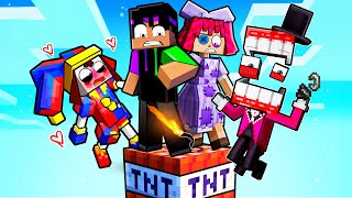 Locked on ONE TNT BLOCK with POMNI RAGATHA and CAINE The Amazing Digital Circus [upl. by Anileuqcaj]