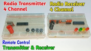 4 Channel RF Transmitter amp Receiver Circuit  4 Channel Wireless RC Car Circuit fmtransmitter [upl. by Ahsennod459]