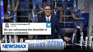 Stephen Colbert mocked over embarrassing vaccine dance  American Agenda on Newsmax [upl. by Krauss]