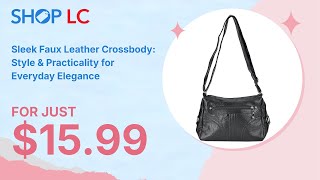 Black Faux Leather Crossbody Bag with Adjustable Shoulder Strap [upl. by Ximena]