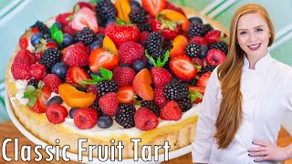 The BEST Classic Fruit Tart Recipe With Lemon Curd amp Cheesecake Filling [upl. by Rehtaef65]