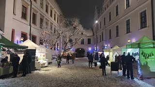 Schloss der Pommerschen Herzöge in Stettin Weihnachtsmarkt Schlosshof  Szeczin in Polen Live 2021 [upl. by Eltsirhc794]