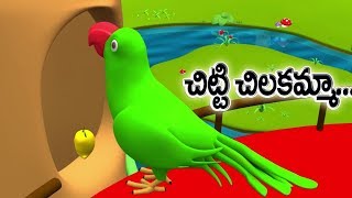 Chitti Chilakamma  Telugu Rhymes for children  3D Birds Songs [upl. by Williams]