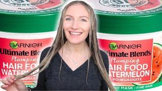 GARNIER ULTIMATE BLENDS HAIR FOOD WATERMELON  application and review [upl. by Nialb]