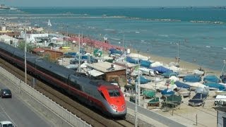 Frecciarossa MilanoAncona \ Frecciarossa Train in Adriatic Railroad [upl. by Declan]