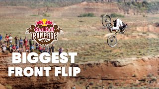 Tom Van Steenbergen Attempts The Biggest Front Flip Ever  Red Bull Rampage 2014 [upl. by Romeon]