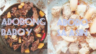 Filipino Food  Bicol  Adobo sa asin amp adobong baboy [upl. by Nugent]