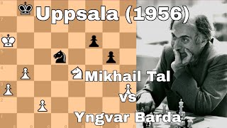 Mikhail Tal vs Yngvar Barda Uppsala 1956 [upl. by Emory508]