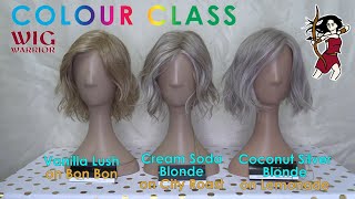 Wig Warrior Comparison  Three Belle Tress nonrooted blondes on Bon Bon City Roast and Lemonade [upl. by Swainson225]