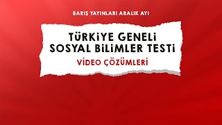 Barış Yayınları  Aralık Ayı Türkiye Geneli Deneme Sınavı  Sosyal Bilgiler Soru Çözümleri [upl. by Nneb]