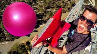 ANVIL Vs EXERCISE BALL FULL OF WATER 45m Drop Test [upl. by Akener]