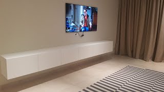 BESTA IKEA wall mounted TV unit white Unboxing amp installation [upl. by Ottilie]