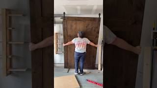 Massive custom alder barn door install homedecor furniture diy [upl. by Azarcon]