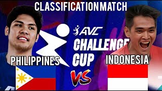 PHILIPPINES vs INDONESIA  AVC 2024 MENS Volleyball Challenge Live Score [upl. by Yenettirb]