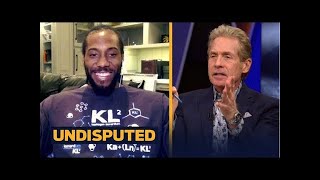 UNDISPUTED  Skip Bayless reacts to Kawhi jokes about his hand size amp new shoes with Jimmy Kimmel [upl. by Lrig]