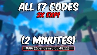 All 17 2x  Double EXP CODES  In 2 Minutes  Blox Fruits [upl. by Nama7]