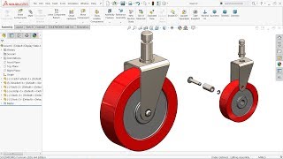 SolidWorks Tutorial Design of Swivel caster wheel [upl. by Amadeus]