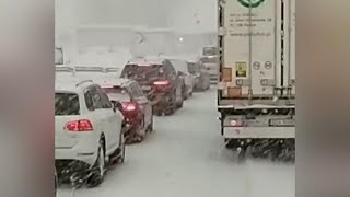 Maltempo caos al Brennero per la neve le lunghe code sul tratto austriaco nel video di un [upl. by Venable]