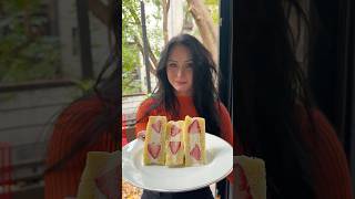 Strawberry Sando cooking sandwich easyrecipe [upl. by Luo]