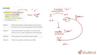 Assertion  Holandric genes are found on Y chromoseme  Reason  Inheritance of Holdandric genes [upl. by Ellesig]