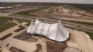 Cavalia Odysseo  The White Big Top being raised in Winnipeg [upl. by Jephthah807]