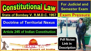 State Of Bombay V RMDC 1957 Constitutional Law  Law Faculty DU [upl. by Menon264]