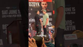 David Benavidez Vs Gvozdyk first Face Off for their upcoming fight June 15 at the MGM Grand Boxing [upl. by Airednaxela]