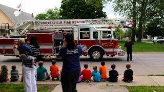 Ride to school in fire truck [upl. by Eerolam]