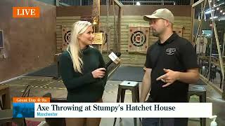 Axe throwing at Stumpys Hatchet House [upl. by Ros]