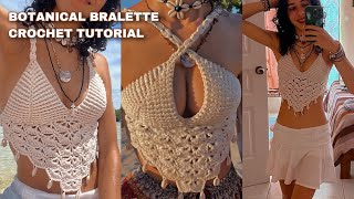 Easy Crochet Top Tutorial  The Botanical Bralette  BAECROCHETT  cute boho crochet top [upl. by Anrim]