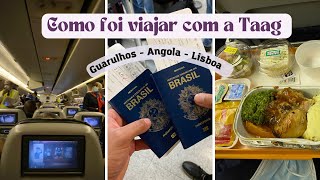 Como foi viajar com a TAAG  GuarulhosAngolaLisboa 🛫 [upl. by Ynad]