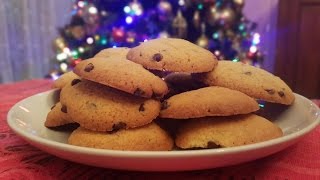 Cookies Americani  Ricetta facile e veloce biscotti con gocce di cioccolato ITA [upl. by Beuthel]