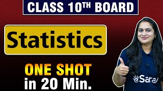 Statistics One Shot Revision in 15 minutes  Class 10 Math esaral [upl. by Anuhsal]