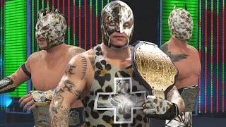 WWE 2K16 Mods  Super Lucha Dragons  Rey Mysterio Sin Cara amp Kalisto LEOPARD Camo Attires Mod [upl. by Mitzie]