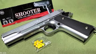 SHOOTER 1911 Colt M1911 A1 Spring Type Airsoft Pistol Review [upl. by Hnamik113]